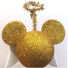 Mickey Mouse Angel w Halo Gold Glitter Antenna Topper / Desktop Bobble Stand (Walt Disney World)